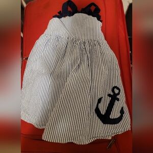 Nautical Striped Dress with Anchor